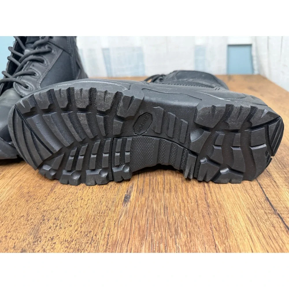 NORTIV8 Black Work Boots Men's Side Zip Lace Up Combat Tactical Size 6.5‎